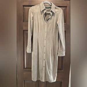 Ralph Lauren faux suede shirt dress- size 6